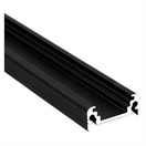 AL profil FKU11 pro LED, bez plexi, 2m, černý elox
