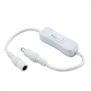 Kabel s vypínačem a konektory DC 5,5 x 2,1mm, 2x 15cm, bílý