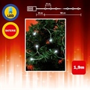 LED světelný mini řetěz, 1,9 m, 20 LED, studená bílá