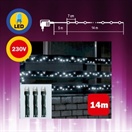 LED světelný řetěz, 14 m, 200 LED, studená bílá