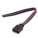 Napájecí kabel pro RGB s konektorem RM 2,54 - 4p, 1x vidlice, 15cm plochý