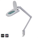 Stolní lupa s osvětlením LED, 5D, se svorkou, bílá