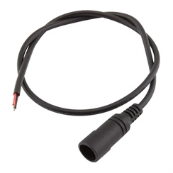 Napájecí kabel s konektorem DC 5,5 x 2,1mm, 1x zásuvka, 200cm černý