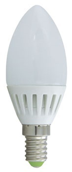 LED žárovka E14, svíčka, 6W, teplá bílá
