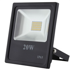 LED reflektor Slim SMD 20W černý, 3500K