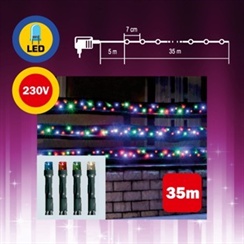LED světelný řetěz, 35 m, 500 LED, barevná