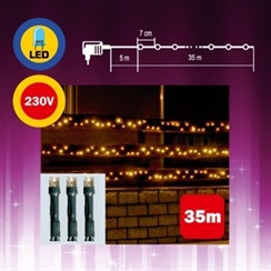 LED světelný řetěz, 35 m, 500 LED, teplá bílá