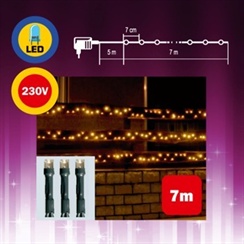 LED světelný řetěz, 7 m, 100 LED, teplá bílá