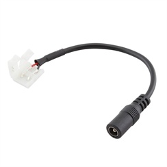 Napájecí kabel pro LED pásek 10mm s konektory, 2p + DC 5,5 x2,1mm zásuvka, 15 cm