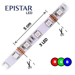 LED pásek 60LED/m, 5050, IP20, RGB, 12V, metráž