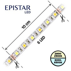 LED pásek 60LED/m, 5050, IP20, 2800 - 2900 K / 6000 - 6500 K, 12V, 5m