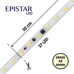 LED pásek 54LED/m, 5050, IP67, 2800 - 2900 K, bílá, 230V AC, metráž
