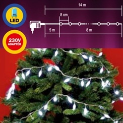 LED světelný řetěz, 8 m, 100 LED - křišťál, 8 programů