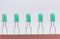 LED 5mm zelená dif., 2mA, 3,2mcd, 60°