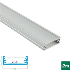 AL profil FKU15 pro LED, s plexi, 2m, elox