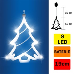 LED dekorace do okna - vánoční stromeček, 19 cm